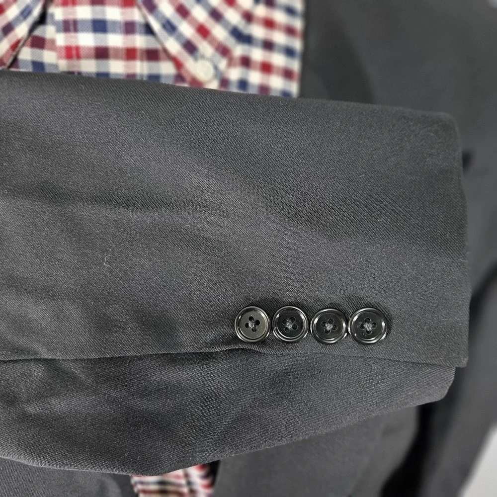 Joseph Abboud Men's Double‎ Breast Sport Coat Black Silk Wool Cotton 44L